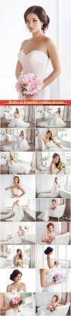 Charming brides in beautiful wedding dresses