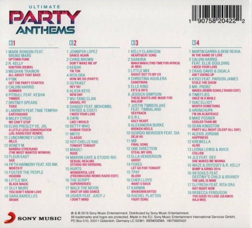 VA - Ultimate Party Anthems (4CD) (2018), FLAC