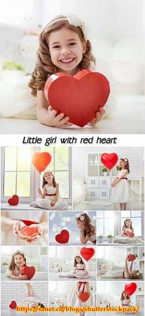 Little girl with red heart