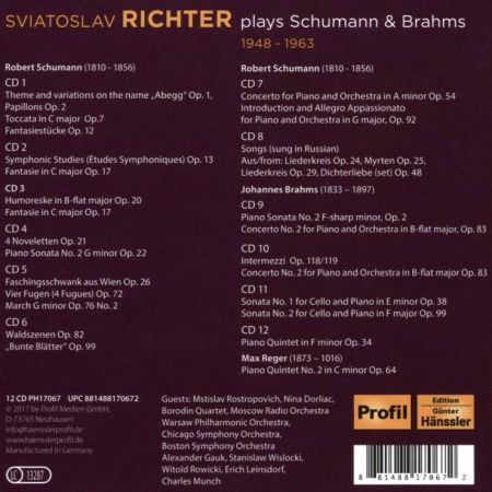Sviatoslav Richter Plays Schumann & Brahms - 2017, FLAC (12 CD)