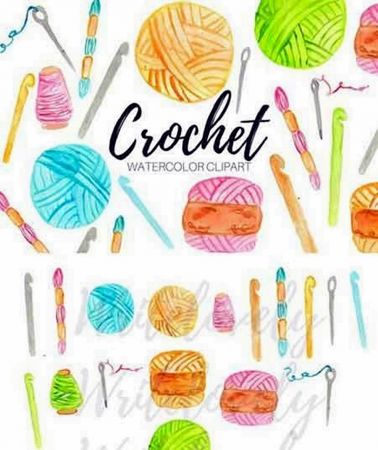 Watercolor Crochet Clipart 2405003