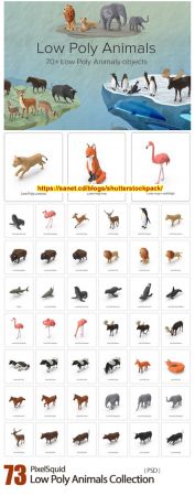 PixelSquid Low Poly Animals Collection