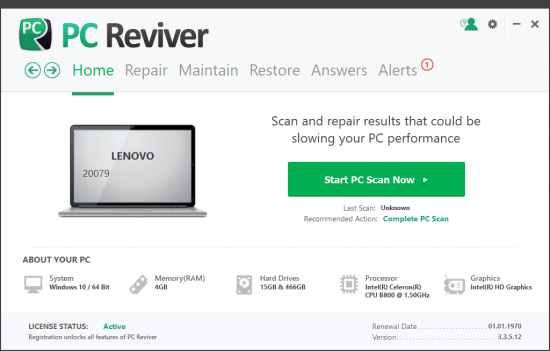 ReviverSoft PC Reviver 3.3.5.12 (x86/x64) Multilingual Portable