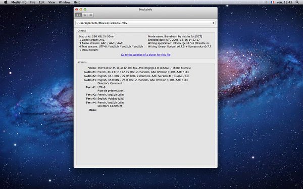 MediaInfo 18.05 Multilingual macOS