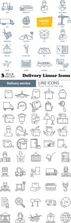Vectors - Delivery Linear Icons