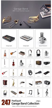 PixelSquid Garage Band Collection
