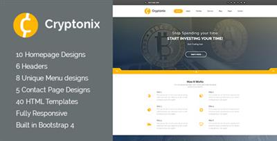 ThemeForest - Cryptonix v1.0 - Cryptocurrency &amp; Mining HTML Template - 21238061