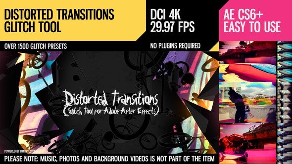 Videohive Distorted Transitions (Glitch Tool) 18524764