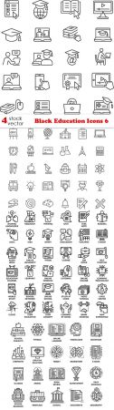 Vectors - Black Education Icons 6