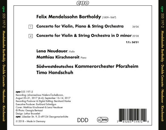 Lena Neudauer, Timo Handschuh - Mendelssohn - 2018 FLAC