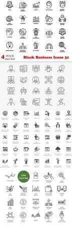 Vectors - Black Business Icons 31