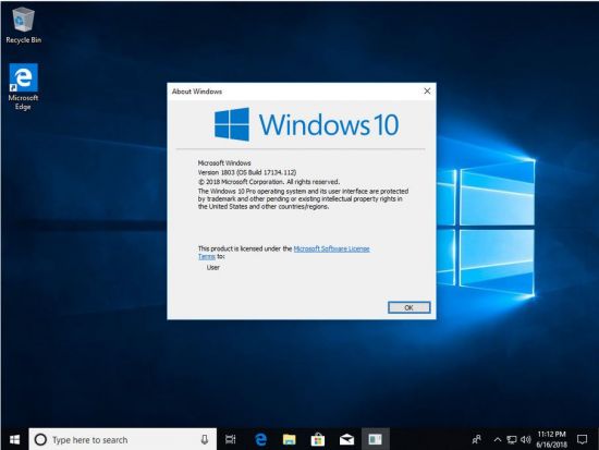 Windows 10 Pro X64 Redstone 4 1803 Build 17134.112 Multi-7 June 2018