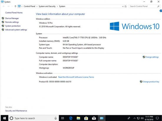 Windows 10 Pro X64 Redstone 4 1803 Build 17134.112 Multi-7 June 2018