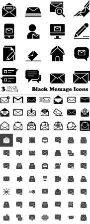 Vectors - Black Message Icons