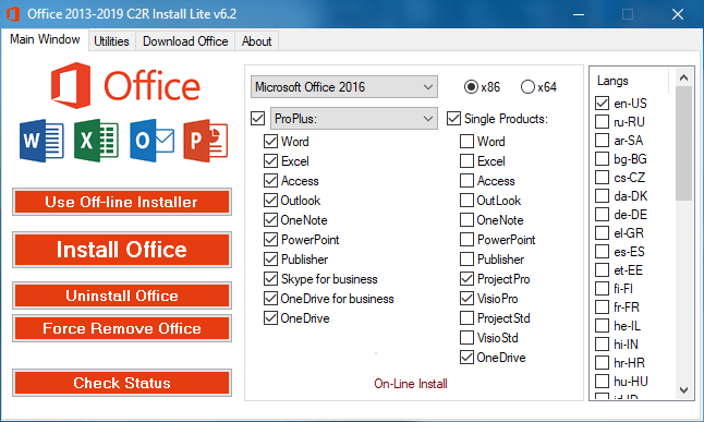 how to uninstall microsoft office 2016 one lick