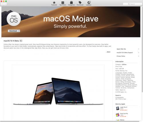 macOS Mojave 10.14 Beta 6 (10/8)