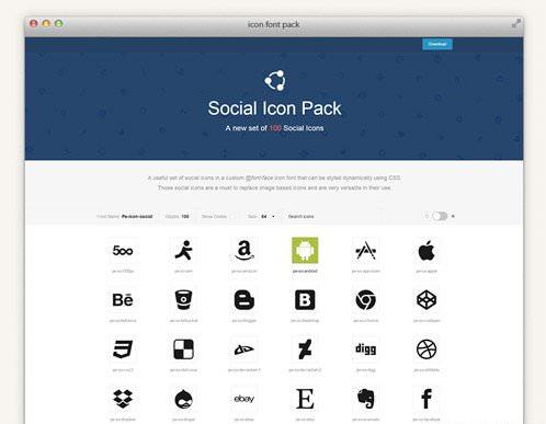 Social Icon Font Set