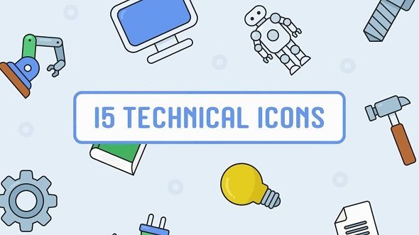 15 Free Animated Technical Icons - After Effects Templates