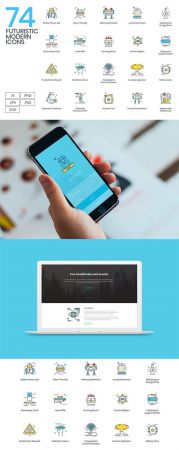 74 Futuristic Modern Icons