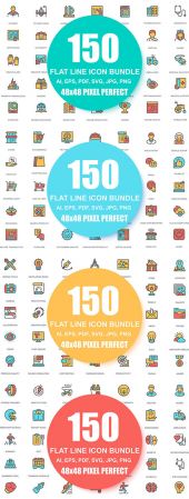 600 Line Icons Linear Pictogram Pack