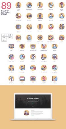 Startup Rounded Flat Icons