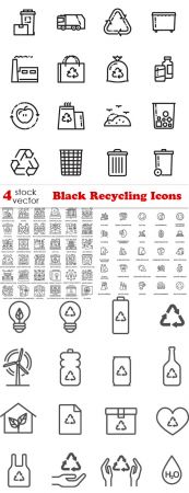 Vectors - Black Recycling Icons