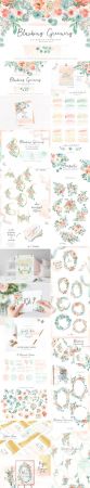 Blushing Greenery - Watercolor Set 2570039