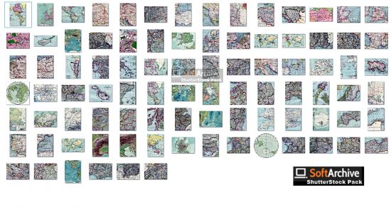 CreativeMarket 90 Vintage Maps Of The World