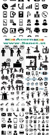 Set Vector Silhouettes And Icons Of Indexes Design