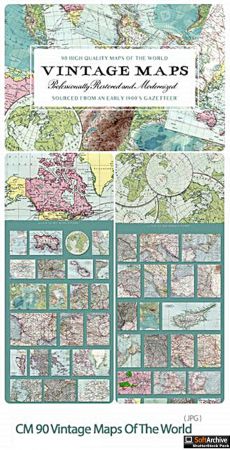 CreativeMarket 90 Vintage Maps Of The World