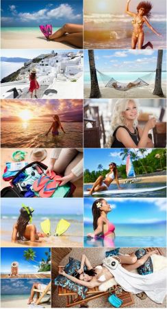Girl woman on holiday vacation travel tourism sea beach 25 HQ Jpeg