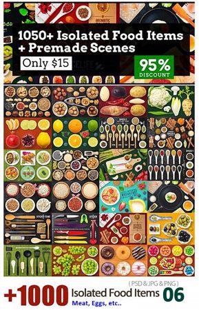 1000+ Isolated Food Items + Premade Scenes