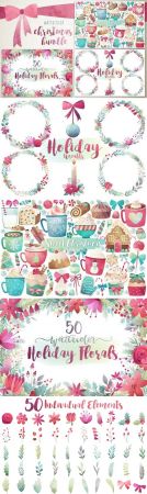 Watercolor Christmas Bundle - 1058759