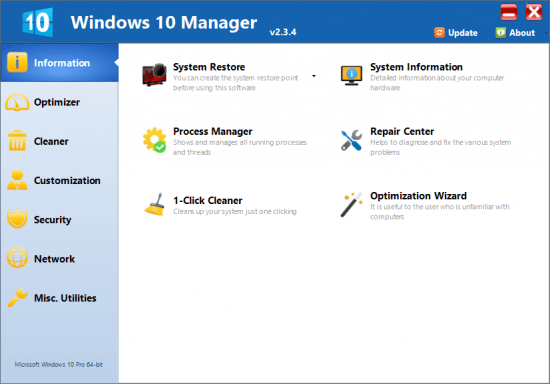 Windows 10 Manager 3.8.3 instal the last version for windows