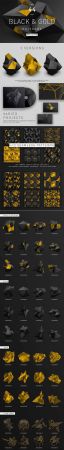 Black and Gold Polygons - 2104798