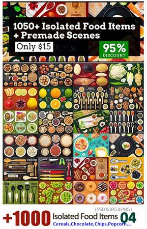 1000+ Isolated Food Items + Premade Scenes
