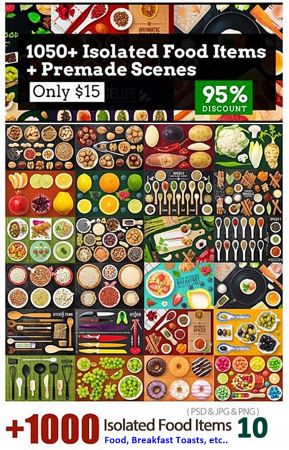 1000+ Isolated Food Items + Premade Scenes
