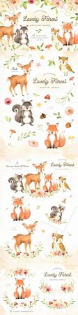 Lovely Forest Watercolor Clip Art - 2893425