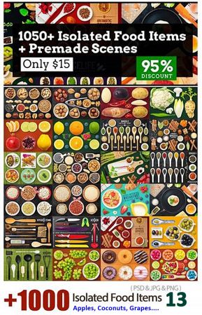 1000+ Isolated Food Items + Premade Scenes