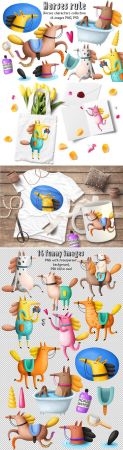 Collection of Cartoon Horses - 2744176