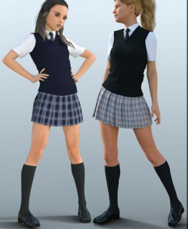 H&amp;C School Uniforms for Genesis 8 Female(s)