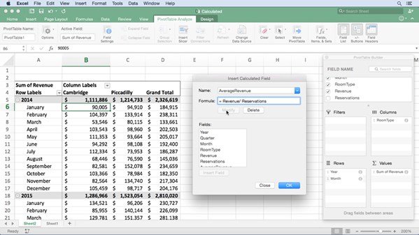 Excel for Mac 2016: Pivot Tables in Depth
