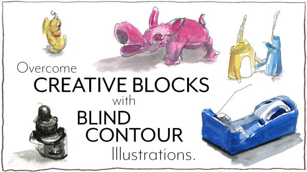 Overcome Creative Blocks with Blind Contour Illustrations