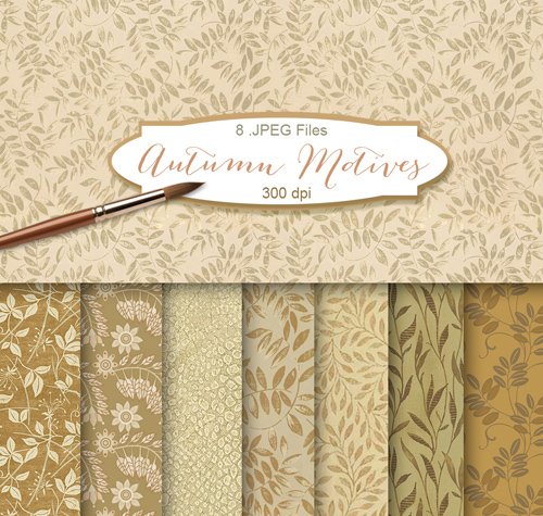 Background Textures with Floral Ornament   Autumn Motives