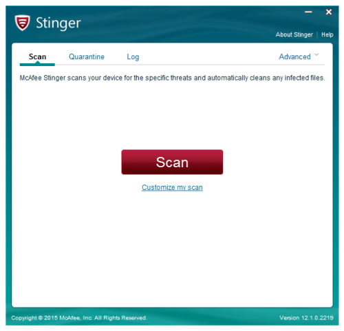 McAfee Stinger 12.1.0.2915 (X86/X64)