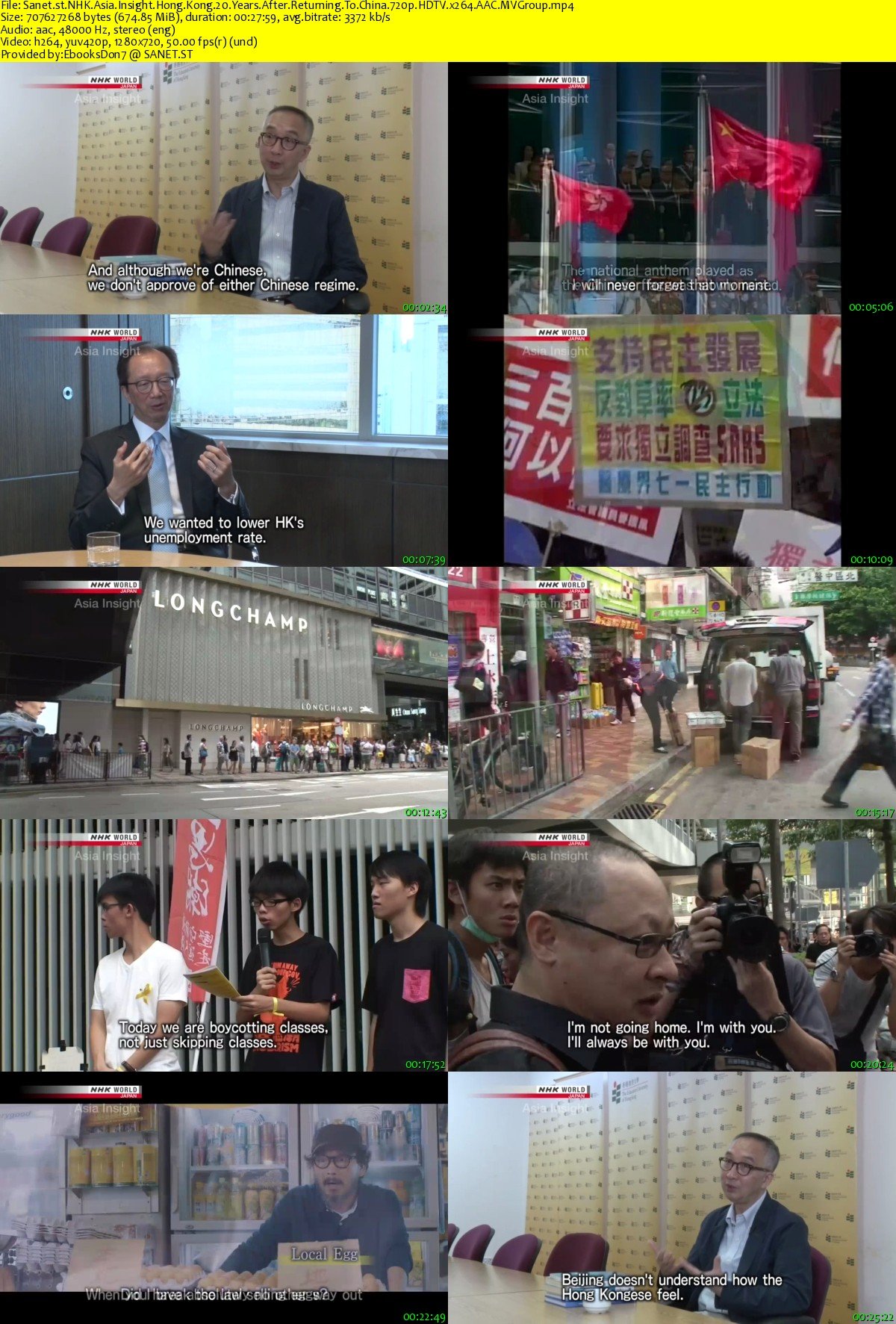 Nhk Asia Insight Hong Kong 20 Years After Returning To China 2018 720p Hdtv X264 Aac 3222