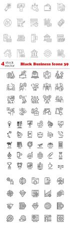 Vectors - Black Business Icons 39