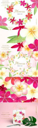 Plumeria Tropical watercolor flowers - 2906899