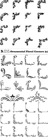Vectors - Ornamental Floral Corners 34