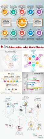 Vectors - Infographics with World Map 60